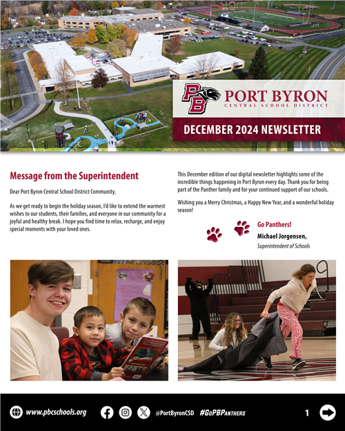 Port Byron CSD December 2024 Newsletter